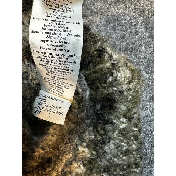 Calvin Klein Hooded Knit Cardigan WMNS M Multicolor Grunge Goblincore Cozy Green - Picture 8 of 9